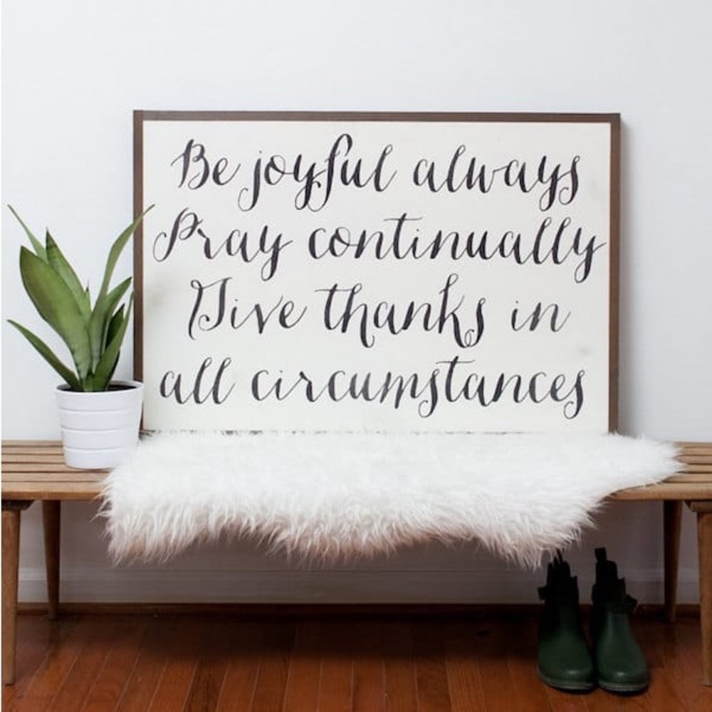 Be Joyful Always Wall Art, 3’x2’, Hand Painted on Real Wood, LIKE NEW